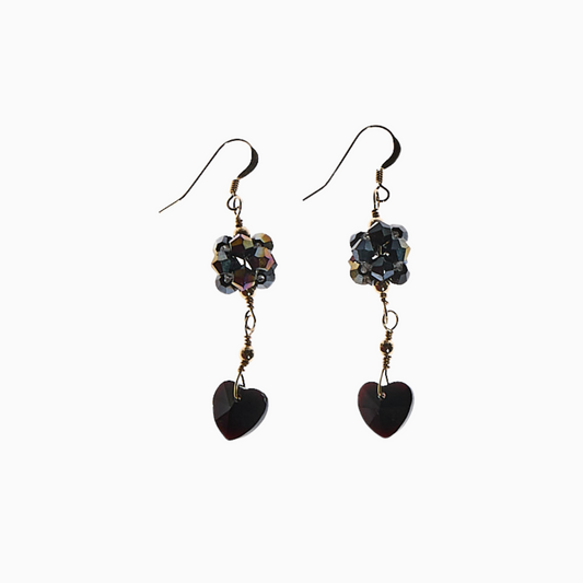 Black Love Orbit Earrings | Handmade 14k Gold-Filled