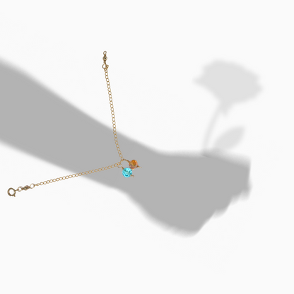 The Bond Bracelet | 14K Gold Filled Chain with Personalised Matching Birthstone