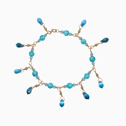 Handmade 14k Gold-Filled March Aquamarine Inspired Teardrop Water Crystal Bracelet - A Perfect Gift for Birthdays, Anniversaries, Christmas or Any Occasions. Perfect for Pisces or any water signs.