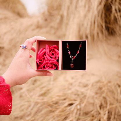 Eternal Crystal Heart Bracelet | Valentine's Handmade 14k Gold-Filled | Rose packaging